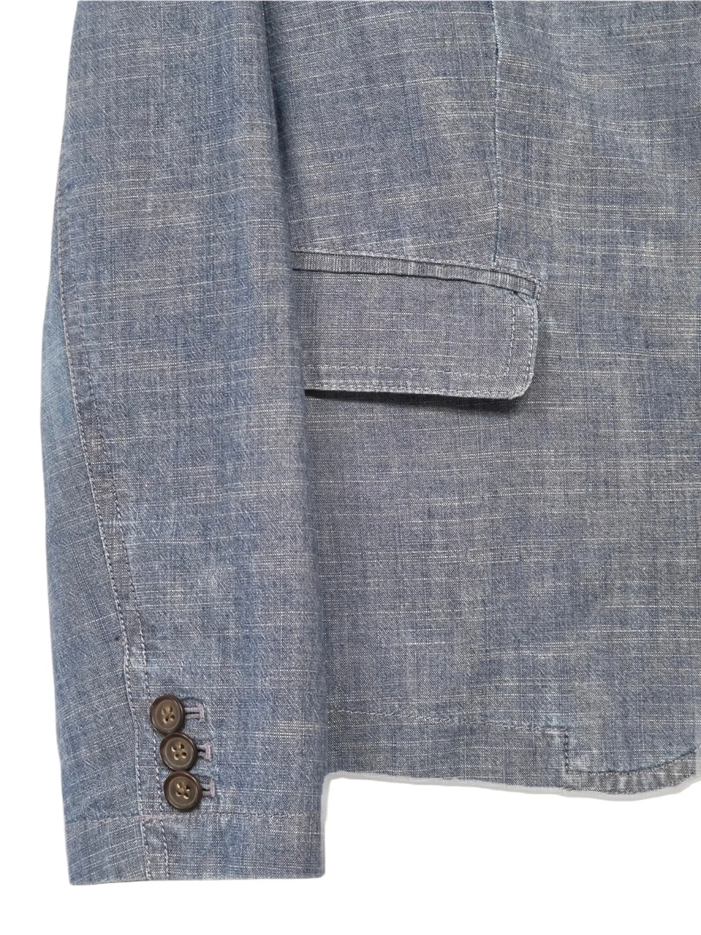 J.Crew Blue Chambray Cotton 2 Button Blazer Jacket Women's Size 8